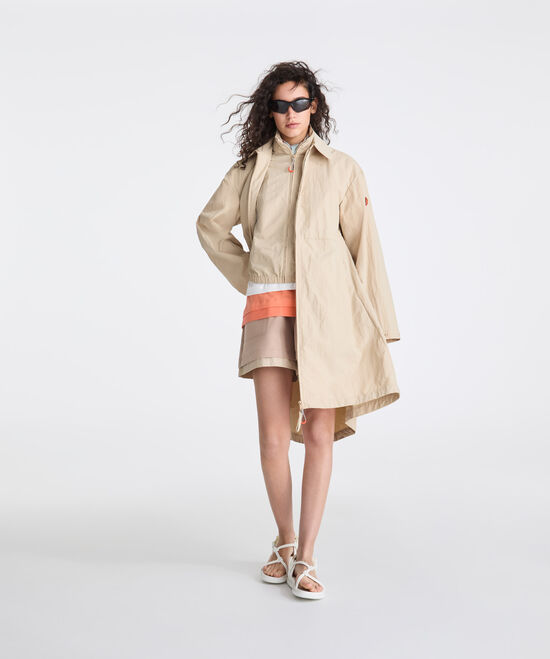 Recycled nylon loose-fit overcoat