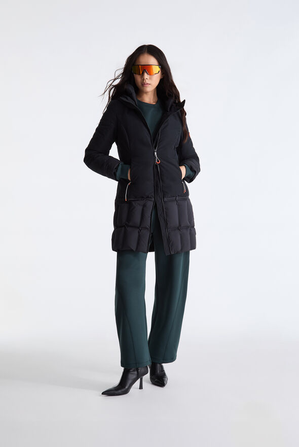 Contrasting Double-Material Coat  Dekker - medium
