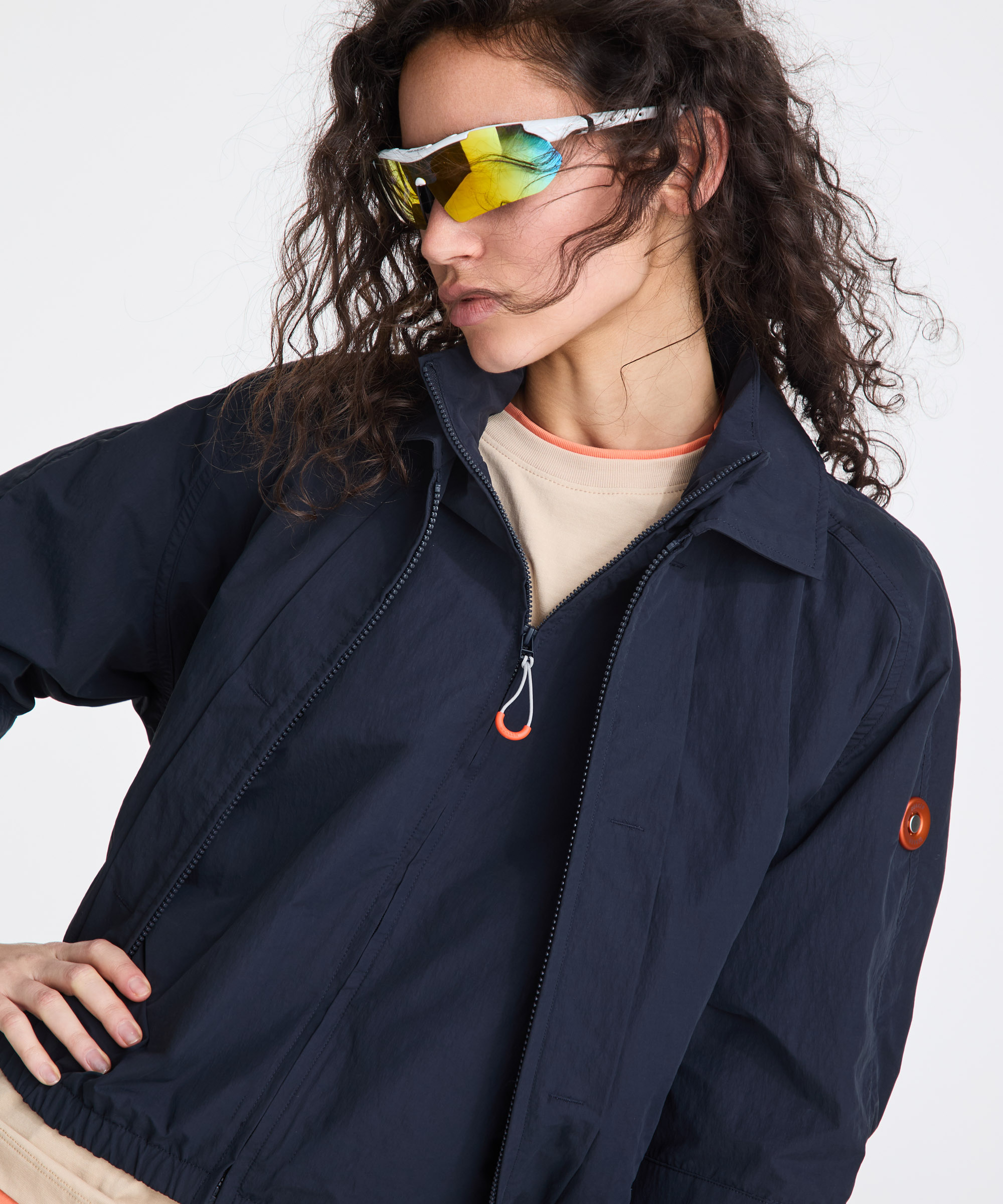 Recycled nylon oversize jacket